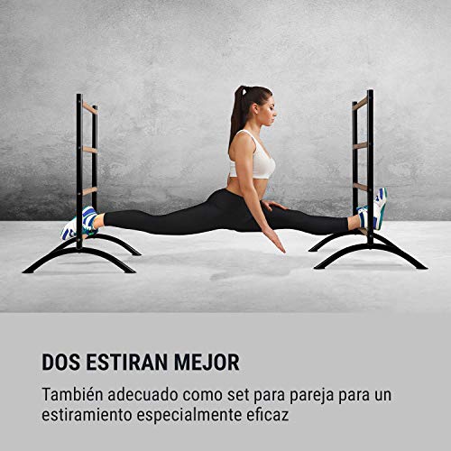 Klar FIT Klarfit Barre Amelie Barras de Estiramiento - Estiramientos para piernas, Entrenamiento de Ballet, Baile o Gimnasia, 61 cm de Largo, 4 Alturas, Portátil, Negro