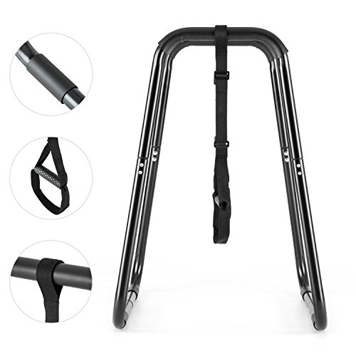 Klarfit Paarafit Paralelas para Fondos/dips (Arnés de suspensión Regulable, Tubos de Acero, Suave almohadillado Confort Entrenamiento Fitness) - Negro