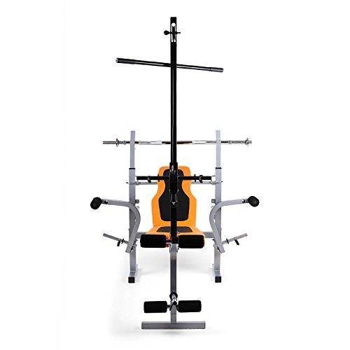 Klarfit Ultimate Gym 3500 Banco de Entrenamiento (Dispositivo multifunción de musculación, Curler de Brazos y piernas Ajustable, Soporte de Pesas Ajustable, Carga máxima de 250 kg)