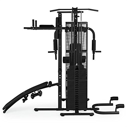 Klarfit Ultimate Gym 5000 - Multiestación musculación, Jaula Entrenamiento Profesional, Pesos y poleas Ajustables, Ejercicios múltiples para Espalda, Pecho, Hombros, Brazos y piernas, Negro