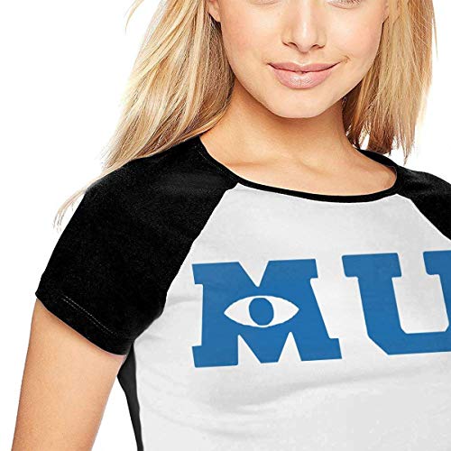 Kmehsv Camiseta para Mujer,Camisas Mujer Blusas Manga Corta Raglan Baseball T-Shirt Monsters University Merchandise Printed Crew Neck Casual tee Tops