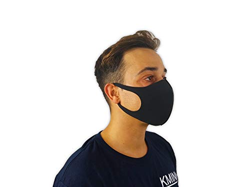 KMINA - Mascarillas Reutilizables Económicas (Pack x20 uds.), Mascarilla Negra de Gomaespuma, Mascarillas Lavables, Higiénicas, Protección Facial, Material Gomaespuma