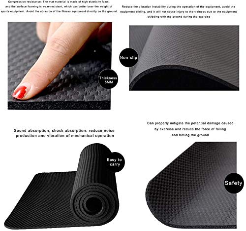 KMTSTYLE Esterilla Yoga – Esterilla Deporte Yoga Antideslizante para Ejercicio en Casa – Colchoneta Gimnasia Ideal para Ejercicios en el Suelo, Yoga o Pilates (Negro_5mm)