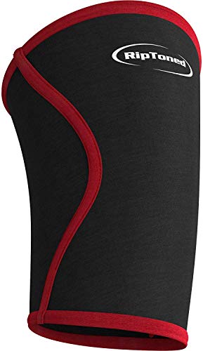 Knee Support Sleeve (1) -"Black Friday Sale" Compression for Weightlifting, Powerlifting, Crossfit, Squats, Pain Relief & Running - By Rip Toned - Lifetime Warranty.