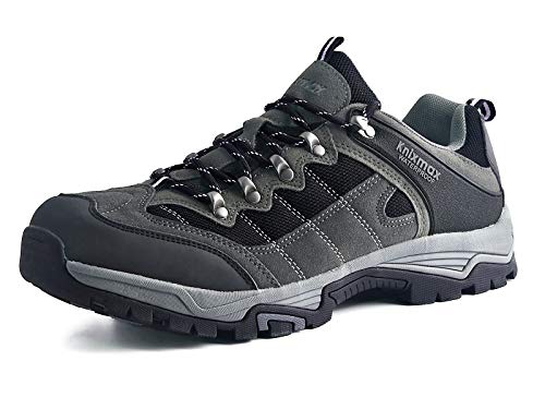 Knixmax-Zapatillas de Montaña para Mujer, Zapatos de Senderismo Calzado de Trekking Escalada Aire Libre Zapatos Low-Top Impermeable Antideslizante Zapatos de Trekking (Marrón, Gris) Grey-8