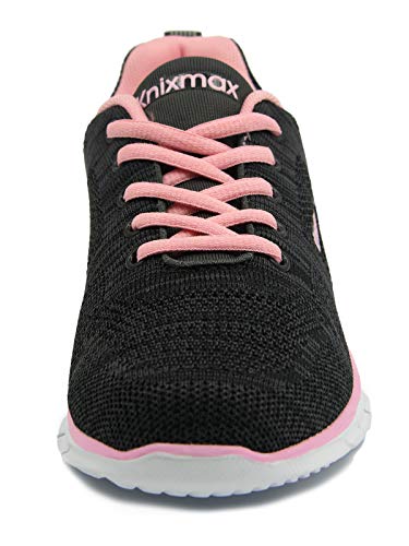 Knixmax-Zapatillas Deportivas para Mujer, Zapatillas de Running Fitness Sneakers Zapatos de Correr Aire Libre Deportes Casual Zapatillas Ligeras para Correr Transpirable, EU38 Negro Rose