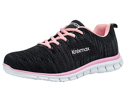 Knixmax-Zapatillas Deportivas para Mujer, Zapatillas de Running Fitness Sneakers Zapatos de Correr Aire Libre Deportes Casual Zapatillas Ligeras para Correr Transpirable, EU38 Negro Rose
