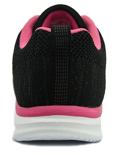 Knixmax-Zapatillas Deportivas para Mujer, Zapatillas de Running Fitness Sneakers Zapatos de Correr Aire Libre Deportes Casual Zapatillas Ligeras para Correr Transpirable, EU38 Negre Rose