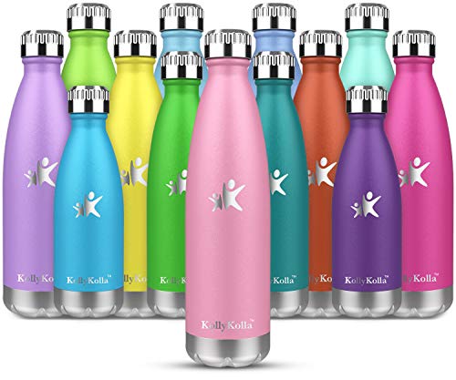 KollyKolla Botella de Agua Acero Inoxidable, Termo Sin BPA Ecológica, Botellas Termica Reutilizable Frascos Térmicos para Niños & Adultos, Deporte, Oficina, Yoga, Ciclismo, (750ml Rosado)