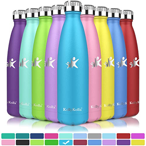 KollyKolla Botella de Agua Acero Inoxidable, Termo Sin BPA Ecológica, Botellas Termica Reutilizable Frascos Térmicos para Niños & Adultos, Deporte, Oficina, Yoga, Ciclismo, (750ml Azul Zafiro)