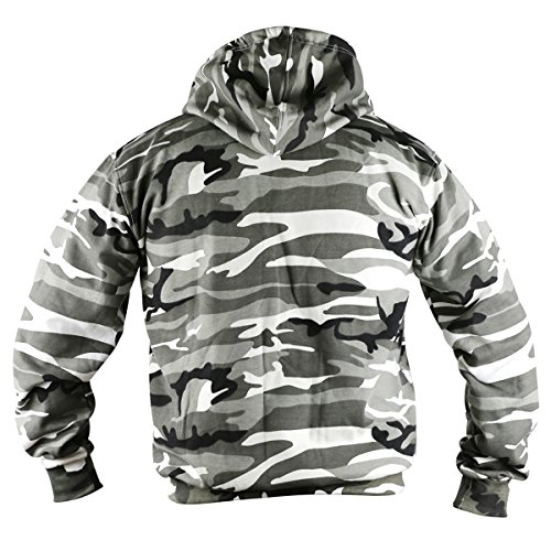 Kombat UK – Chaqueta de Camuflaje Sudadera con Capucha con Cremallera, Hombre, Color Urban, tamaño L