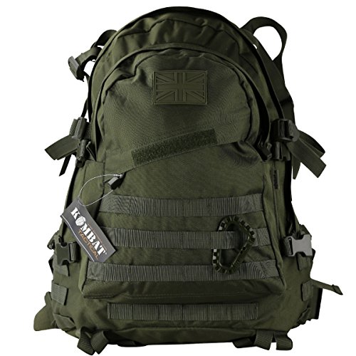 Kombat UK Spec-Ops Mochila unisex al aire libre Molle Assault Pack, color Verde oliva, tamaño 45 L