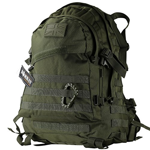 Kombat UK Spec-Ops Mochila unisex al aire libre Molle Assault Pack, color Verde oliva, tamaño 45 L