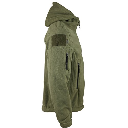 Kombat UK táctico Recon de Forro Polar Sudadera con Capucha para Hombre, Verde Oliva, Medium