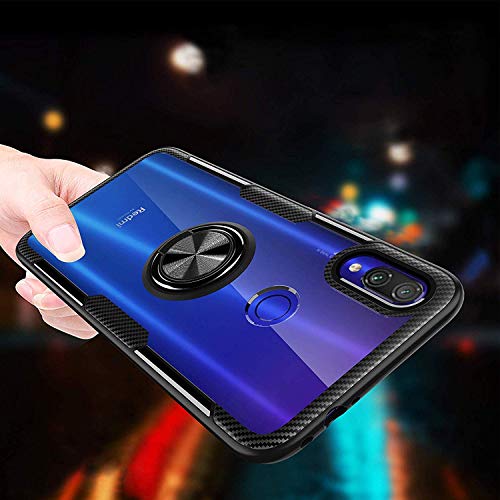 KONEE Funda para Xiaomi Redmi Note 7, 【Transparente Anti-Rasguños 】 【360° Giratorio Anilla Posterior】 【Compatible con Soporte de Montaje Magnético del Coche】 Delgado Carcasa para Xiaomi Redmi Note 7