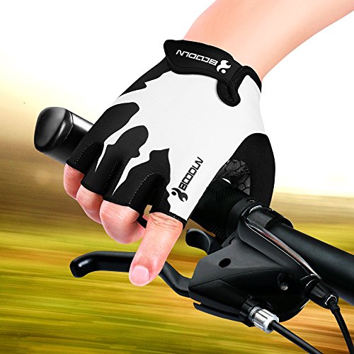 KONVINIT Guantes de Ciclismo Medio Dedo Unisex Guantes de Bicicleta sin Dedos con Relleno Antideslizante para MTB, Ciclismo de Carretera, Gimnasio, Crossfit y Levantamiento de Pesas XL