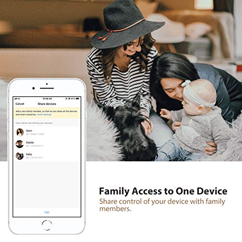 Koogeek Sensor de Puerta Wifi, Notificación Inteligente de APP Control Remoto, funciona con Alexa/Google Home, Sistema de seguridad para el hogar, IOS y Andriod, no Hub con 2.4 Ghz WIFI