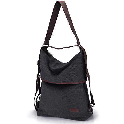 KOREY Bolsos Mujer Mochilas Vintage Bolsos Hombro Grandes Multifuncional Lona Bolsos Bandolera  