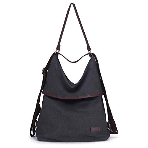 KOREY Bolsos Mujer Mochilas Vintage Bolsos Hombro Grandes Multifuncional Lona Bolsos Bandolera  