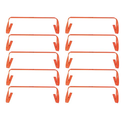 Kosma Paquete de 10 vallas planas de entrenamiento de agilidad | Ayuda de entrenamiento de velocidad multideportivo con asa de transporte: tamaño 9 pulgadas - color: naranja