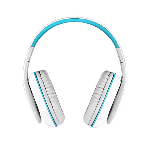 KOTION CADA b3506 V4.1 Bluetooth auriculares Gaming auriculares con micrófono plegable, 8 horas de tiempo de reproducción para iPhone Android ordenador y más (azul) … (3506White)