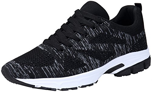 KOUDYEN Unisex Mujer Zapatillas de Deporte Zapatos Sneakers Fitness Shoes Aire Libre y Deportes Zapatillas de Running Shoes Zapatillas Casual Senderismo,fz888-black-EU38