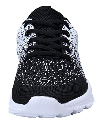 KOUDYEN Zapatillas Deportivas de Mujer Hombre Running Zapatos para Correr Gimnasio Calzado Unisex,XZ746-W-blackwhite-EU40