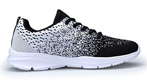 KOUDYEN Zapatillas Deportivas de Mujer Hombre Running Zapatos para Correr Gimnasio Calzado Unisex,XZ746-W-blackwhite-EU40