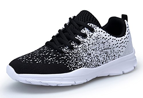 KOUDYEN Zapatillas Deportivas de Mujer Hombre Running Zapatos para Correr Gimnasio Calzado Unisex,XZ746-W-blackwhite-EU40