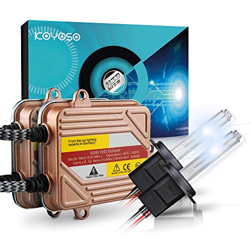 Koyoso H7 12V 50W HID Xenon Kit de Conversión Faro Vehículo Car Lámpara de Repuesto Inicio Rápido Delgado Balastos Lastre Lámparas Rápido Brillante 6000K