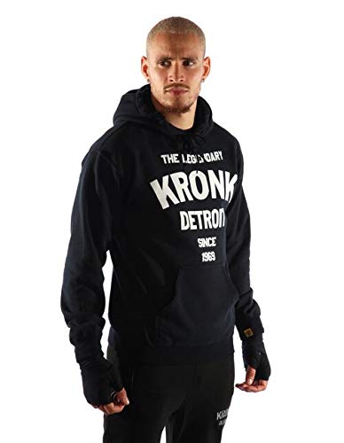 KRONK Sudadera con Capucha legendaria Detroit Since '69 para Hombre Ajuste Regular Negro pequeña