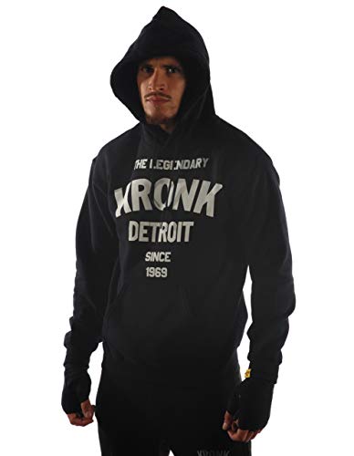 KRONK Sudadera con Capucha legendaria Detroit Since '69 para Hombre Ajuste Regular Negro pequeña