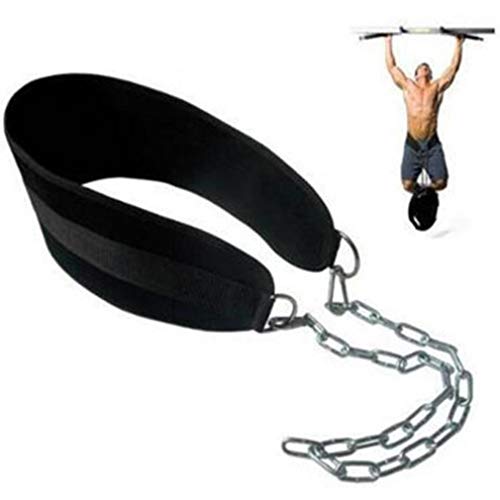 kunfang Cinturon lastre dominadas lastrado Gimnasio con Peso Dominadas musculacion Dip Belt Black Basic