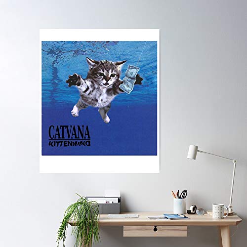 kurt cute nirvana cobain cat kitten nevermind kittenmind music grunge El póster de decoración de interiores más impresionante y elegante disponible en tendencia ahora
