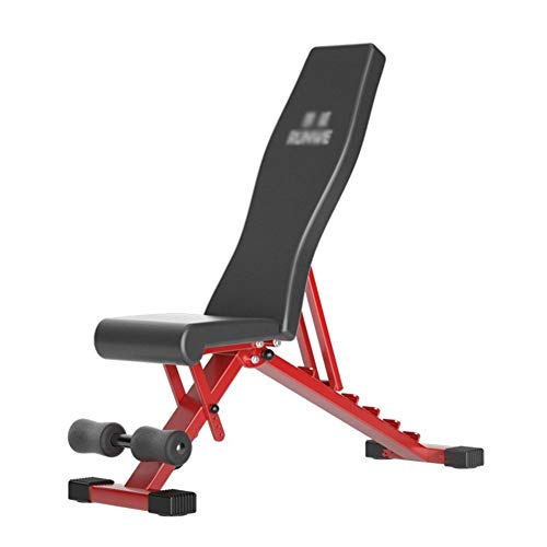 KUYUC Banco de Pesas Ajustable, Plegable Banco de Musculación, Multiposición Banco de Ejercicios para Ejercicio de Cuerpo, Carga 100KG (Color : Red)