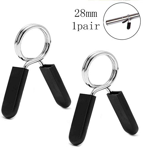 KWELRP Un par de clips de cuello de resorte para barras olímpicas, timbres, equipo de gimnasio (50 mm, 30 mm, 28 mm y 25 mm), levantamiento de pesas, gimnasio, fitness, crossfit