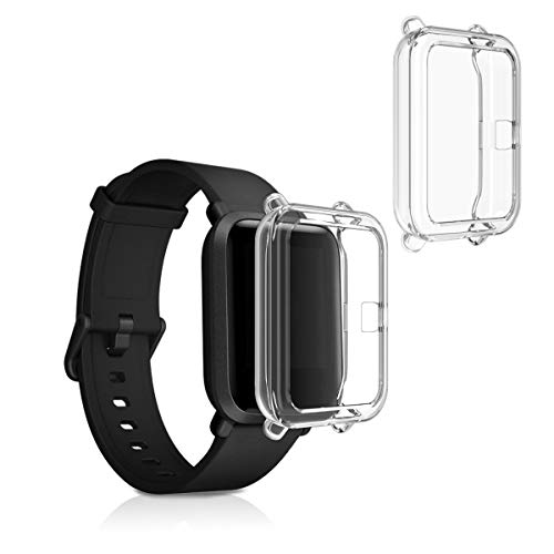 kwmobile 2 Pack de Fundas Compatible con Fitness Tracker Xiaomi Amazfit Bip/Bip Lite - Case en Transparente