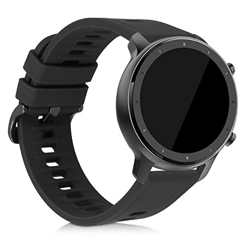 kwmobile 2X Pulsera Compatible con Xiaomi Huami Amazfit GTR (47mm) - Brazalete de Silicona Negro/petróleo sin Fitness Tracker