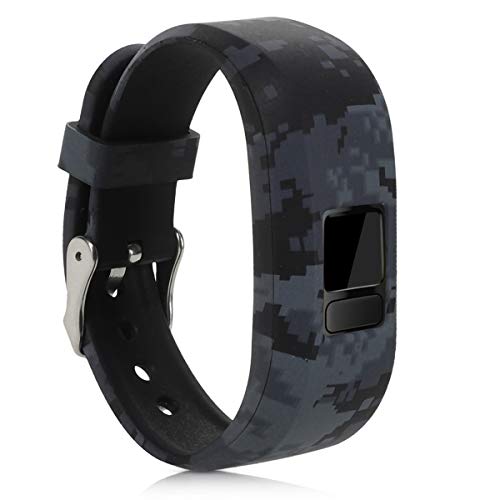 kwmobile 2X Pulseras Compatible con Garmin Vivofit jr. / jr. 2 - Pulseras de Silicona para Fitness Tracker y Motivo Camuflaje