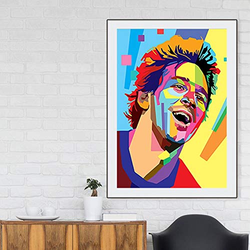 KWzEQ Carteles e Impresiones Coloridos de la Estrella del Jugador de fútbol Pintura en Lienzo Arte de la Pared decoración del hogar,50X75cm,Pintura sin Marco