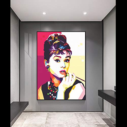 KWzEQ Imprimir en Lienzo Fashion Movie Star Wall Art Imagen Decorativa decoración del hogar Sala de Estar sofá decoración de la pared50x60cmPintura sin Marco