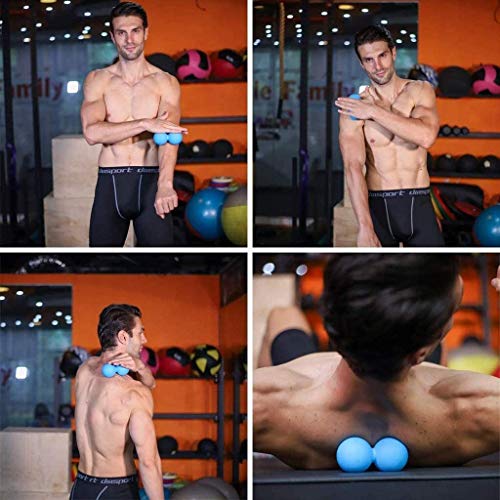 Kyman Masaje Ball - Bola Doble - Ideal for la Liberación miofascial, Terapia de Puntos gatillo y el Tejido Profundo Masaje - Mejor Bola de Movilidad y Yoga - con Bolsa de Transporte