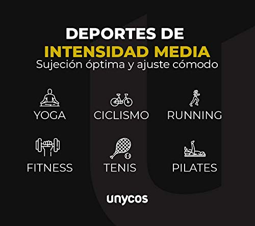 LA MENTE ES MARAVILLOSA Unycos - Sujetador Deportivo para Mujer con Almohadillas Extraíbles. Run Bra (Negro - L)