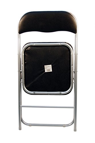 La Silla Española - Pack 4 Sillas plegables fabricadas en aluminio con asiento y respaldo acolchados en PVC, modelo Sevilla, Color negro. Medidas 78x43,5x46 cm