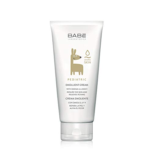 Laboratorios Babé - Crema Emoliente Pediátrica 200 ml, Regenerante, Piel Seca, Con Ácidos Grasos Esenciales, Omega 3, 6 y 9, Dermatitis Atópica, Piel Atópica, Para Bebé, Cuidado Infantil