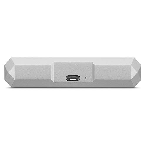 LaCie Mobile Drive, 2 TB, Disco duro externo HDD portátil, plata, USB-C, USB 3.0, Thunderbolt 3, para Mac, PC, ordenador de sobremesa, estación de trabajo y ordenador portátil (STHG2000400)