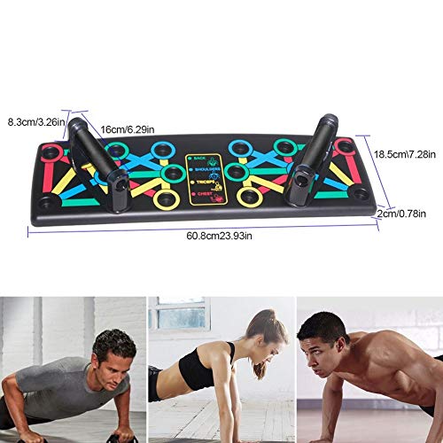 Lacyie Tabla de Flexiones 14 en 1,Push Up Rack Board Fitness Entrenamiento Gimnasio Ejercicio Stands para Entrenamiento en el Interior y en el Brazo