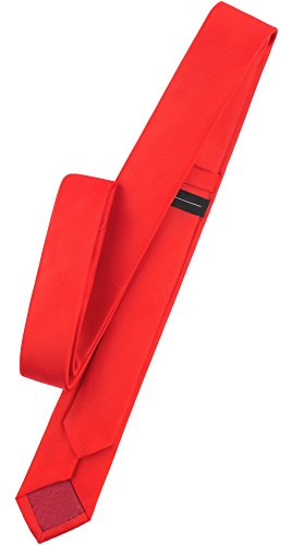 Ladeheid Corbatas Estrechas Diversidad de Colores Accesorios Ropa Hombre SP-5 (150cm x 5cm, Rojo)