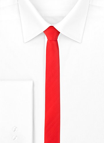 Ladeheid Corbatas Estrechas Diversidad de Colores Accesorios Ropa Hombre SP-5 (150cm x 5cm, Rojo)