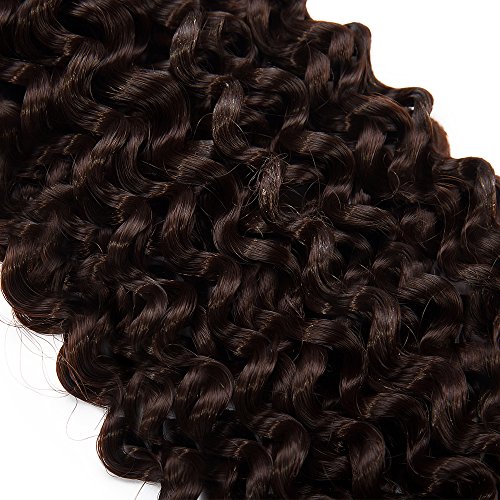 Lady Outlet Mall 14 pulgadas de Ombre del trenzado del Agua pelo de la onda del ganchillo sintético ondulado de las extensiones del pelo de la belleza 35CM - 1 Unidad Castaño Chocolate